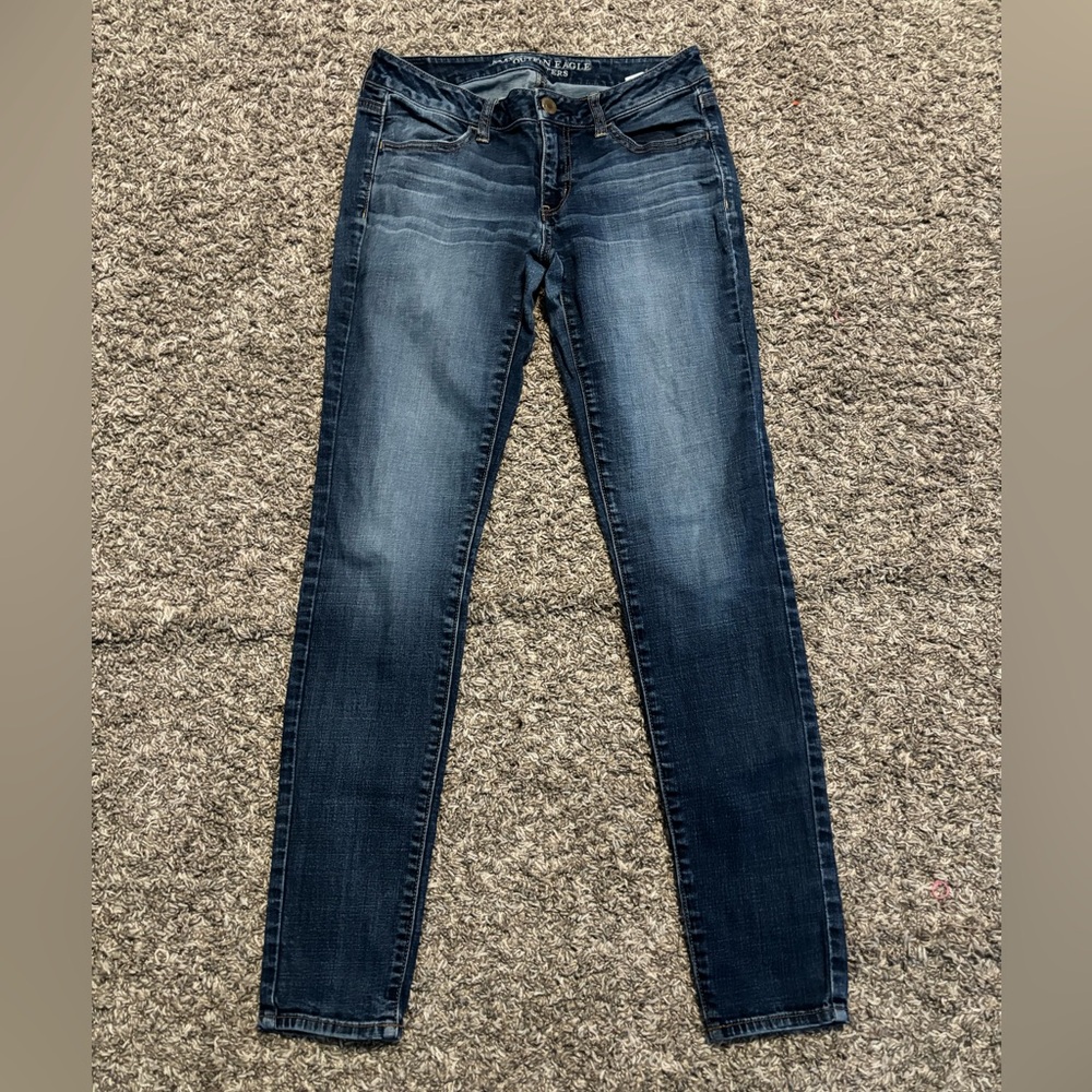 American Eagle Outfitters Women's Skinny Jeans - Medium Blue - Picture 2 of 9